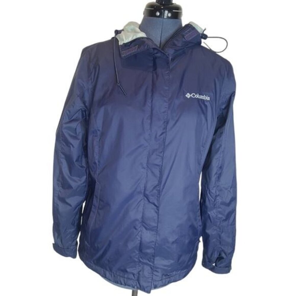 Columbia women's dark blue water resistant lightweight hiking jacket medium